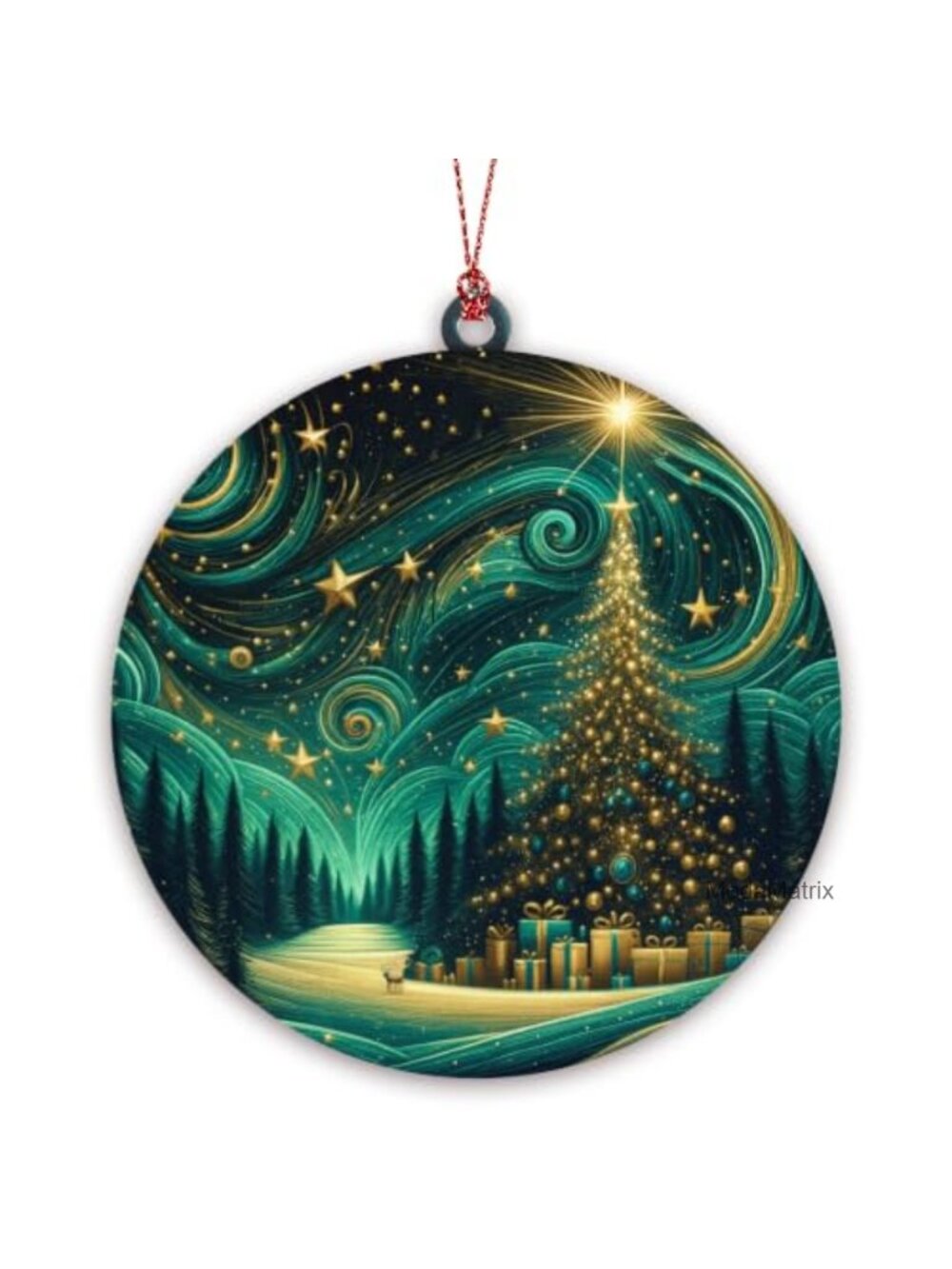 4" Acrylic Northern Lights Starry Night Christmas Ornament Hanging Tree Decor
